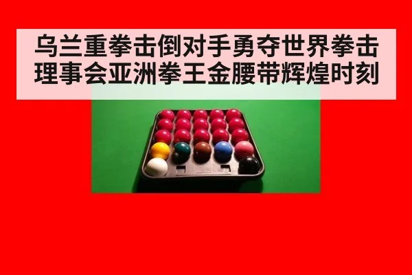 乌兰重拳击倒对手勇夺世界拳击理事会亚洲拳王金腰带辉煌时刻